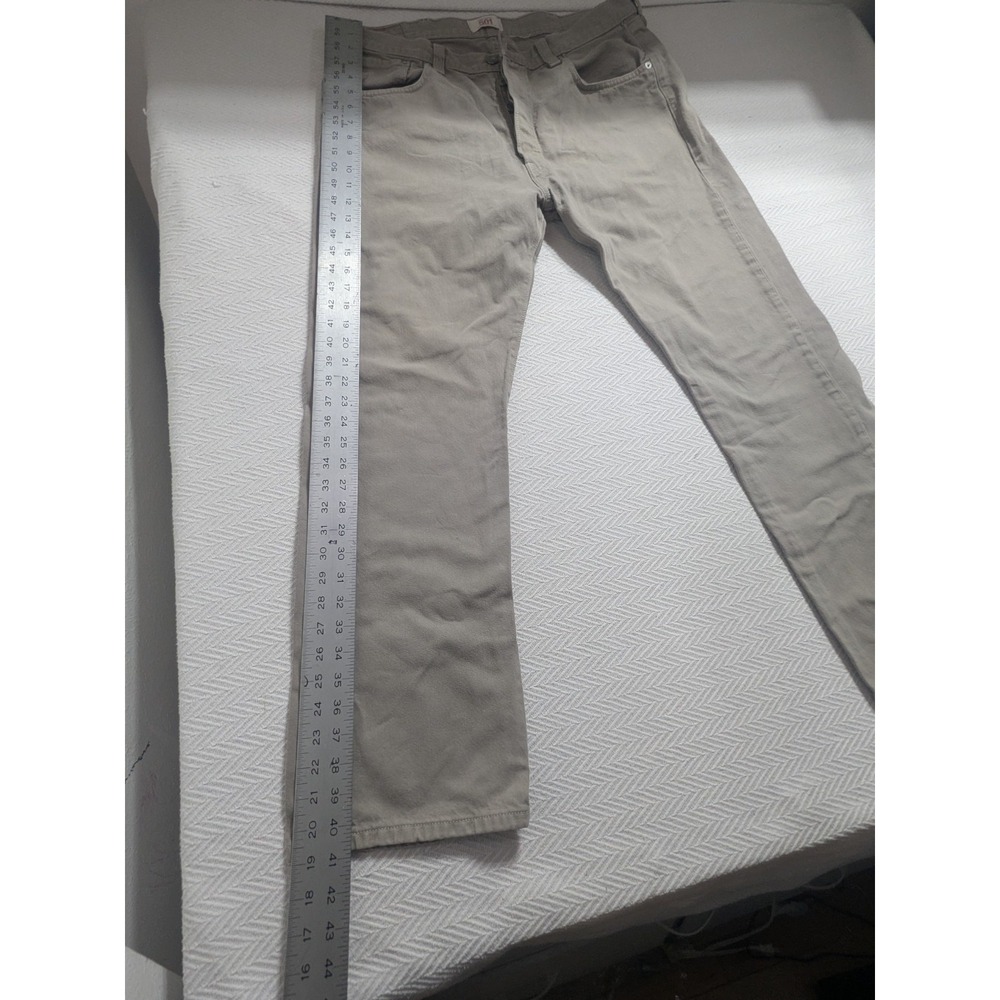 Levi's 501 Jeans Mens 36x30 Khaki Tan Button Fly Straight Leg Cotton - Picture 7 of 13